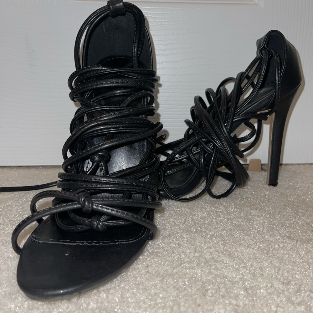 Shein strappy thigh high heels